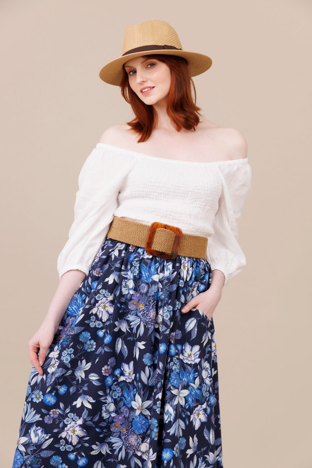 Liberty Blue Floral Long Pocket Swing Skirt – O'Neil of Dublin